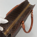 CELINE Macadam Canvas Hand Bag PVC Leather Brown Gold Auth ep10408-6