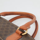 CELINE Macadam Canvas Hand Bag PVC Leather Brown Gold Auth ep10408-14