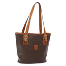 CELINE Macadam Canvas Hand Bag PVC Leather Brown Gold Auth ep10409-1