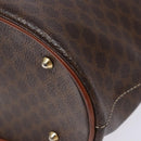CELINE Macadam Canvas Hand Bag PVC Leather Brown Gold Auth ep10409-8
