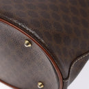 CELINE Macadam Canvas Hand Bag PVC Leather Brown Gold Auth ep10409-16