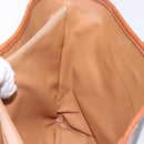 CELINE Macadam Canvas Hand Bag PVC Leather Brown Gold Auth ep10409-20