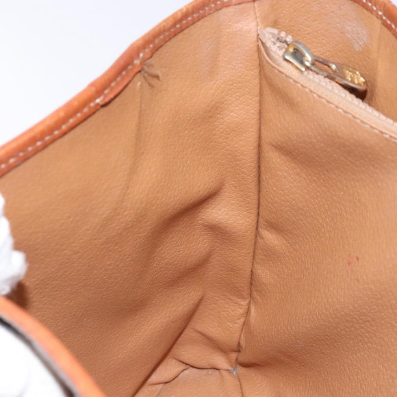 CELINE Macadam Canvas Hand Bag PVC Leather Brown Gold Auth ep10409