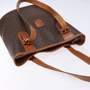 CELINE Macadam Canvas Hand Bag PVC Leather Brown Gold Auth ep10409-6