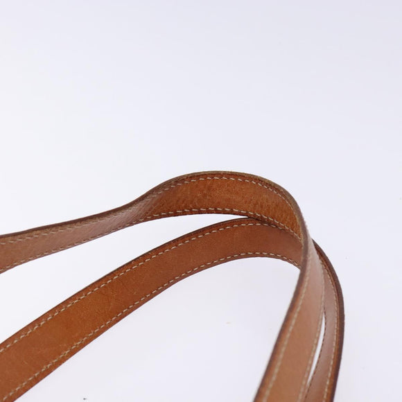 CELINE Macadam Canvas Hand Bag PVC Leather Brown Gold Auth ep10409