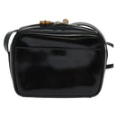 GUCCI Shoulder Bag Patent leather Black Silver Auth ep10410-13