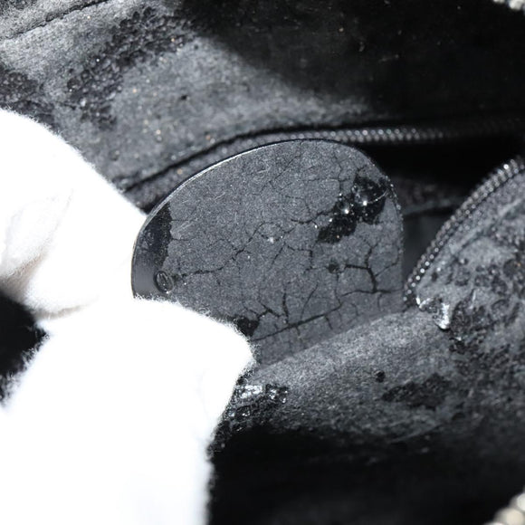 GUCCI Shoulder Bag Patent leather Black Silver Auth ep10410