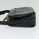 GUCCI Shoulder Bag Patent leather Black Silver Auth ep10410-3