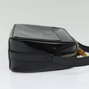 GUCCI Shoulder Bag Patent leather Black Silver Auth ep10410-4