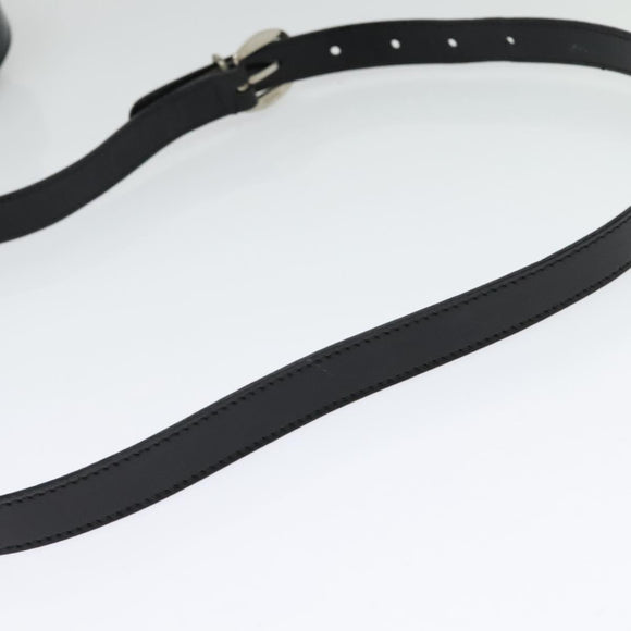 GUCCI Shoulder Bag Patent leather Black Silver Auth ep10410