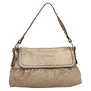 FENDI Shoulder Bag Leather Gold Auth ep10421-1