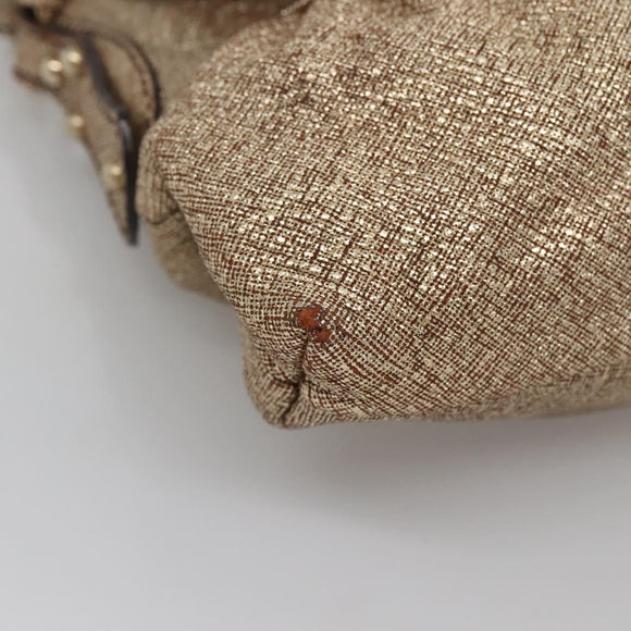 FENDI Shoulder Bag Leather Gold Auth ep10421