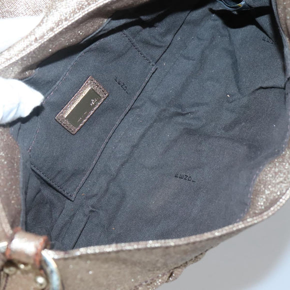 FENDI Shoulder Bag Leather Gold Auth ep10421