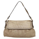 FENDI Shoulder Bag Leather Gold Auth ep10421-13
