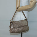 FENDI Shoulder Bag Leather Gold Auth ep10421-21