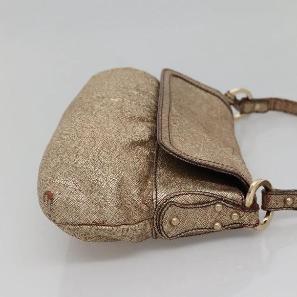 FENDI Shoulder Bag Leather Gold Auth ep10421