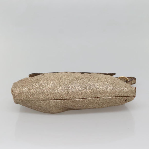 FENDI Shoulder Bag Leather Gold Auth ep10421