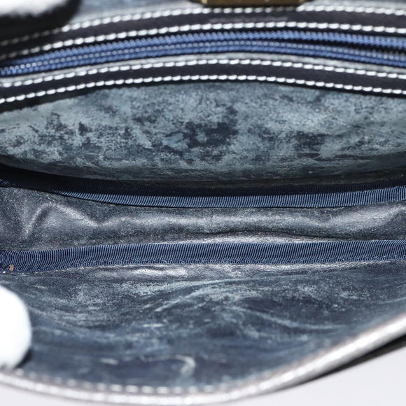 LOEWE Anagram Shoulder Bag Leather Green Gold Auth ep10432