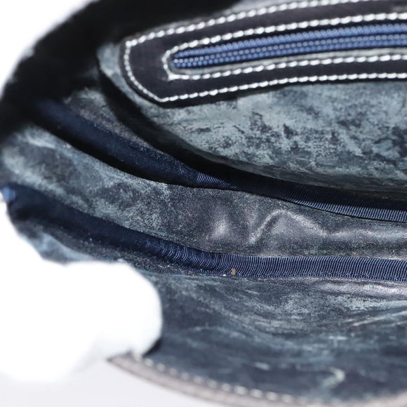 LOEWE Anagram Shoulder Bag Leather Green Gold Auth ep10432