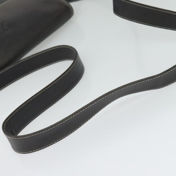 LOEWE Anagram Shoulder Bag Leather Green Gold Auth ep10432