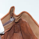 Burberrys Nova Check Hand Bag Canvas Gold Beige Auth ep10436-11