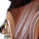 Burberrys Nova Check Hand Bag Canvas Gold Beige Auth ep10436-19