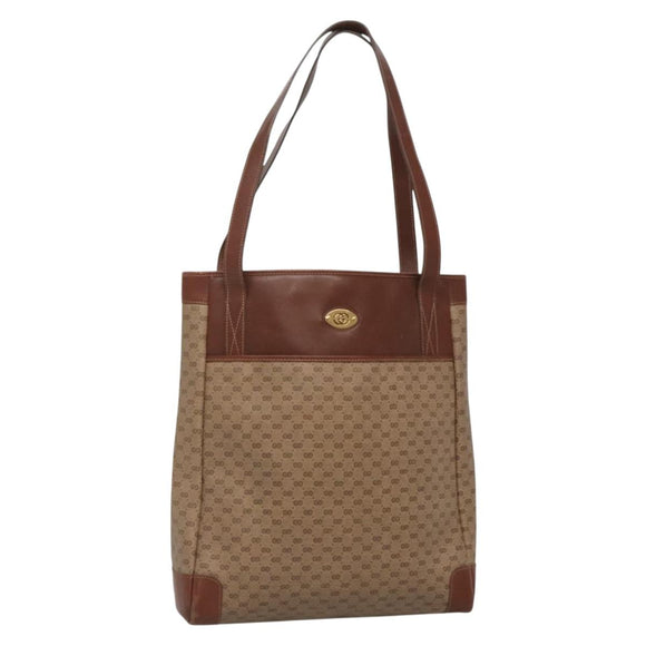 GUCCI Micro GG Supreme Tote Bag PVC Beige Gold 002 37 0035 Auth ep10439