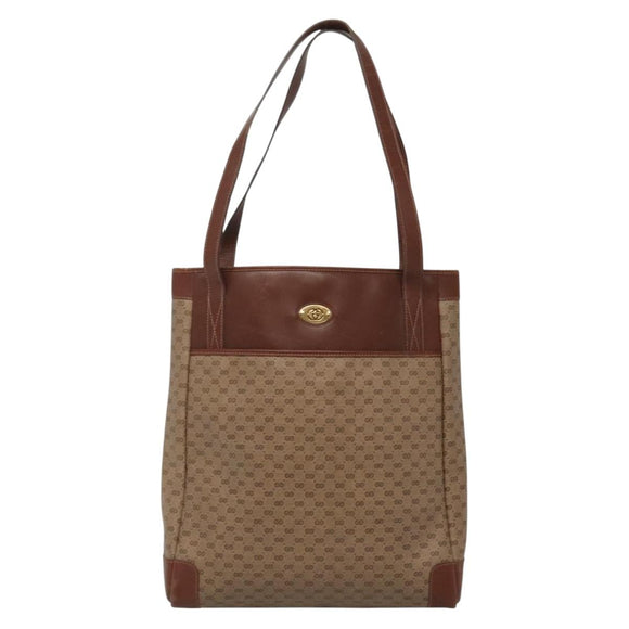 GUCCI Micro GG Supreme Tote Bag PVC Beige Gold 002 37 0035 Auth ep10439