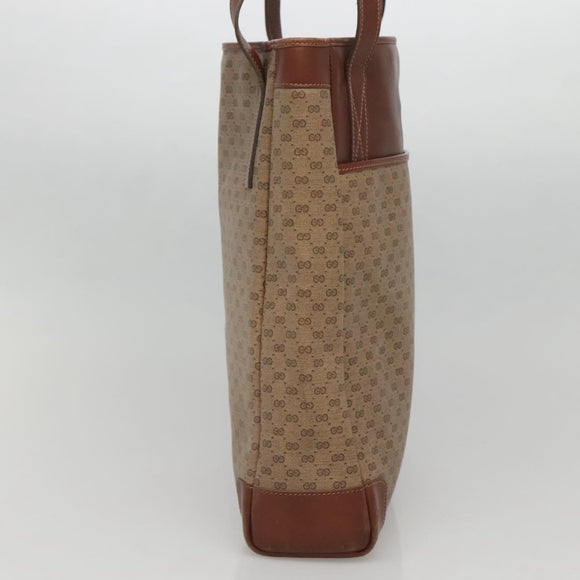 GUCCI Micro GG Supreme Tote Bag PVC Beige Gold 002 37 0035 Auth ep10439