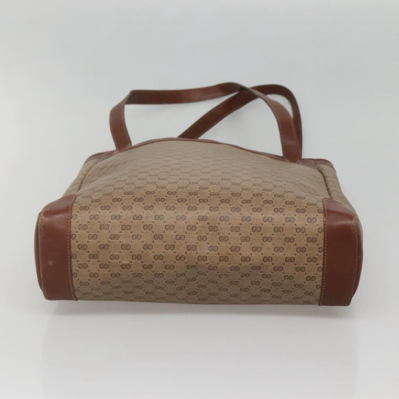 GUCCI Micro GG Supreme Tote Bag PVC Beige Gold 002 37 0035 Auth ep10439