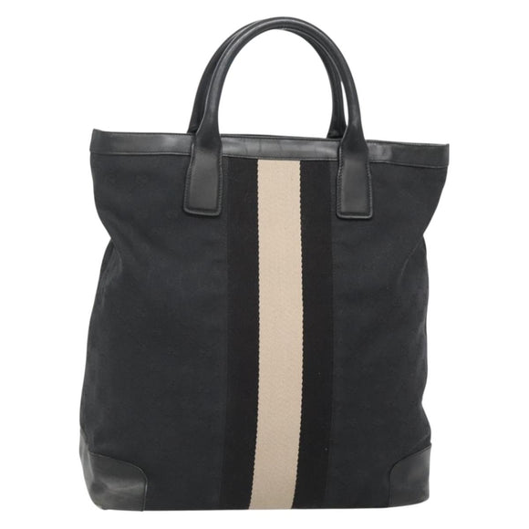 GUCCI GG Canvas Sherry Line Hand Bag Black Silver 002 1093 Auth ep10440