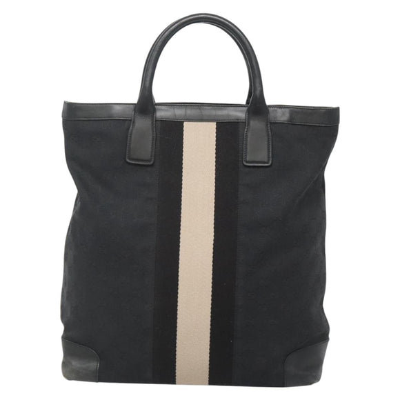 GUCCI GG Canvas Sherry Line Hand Bag Black Silver 002 1093 Auth ep10440