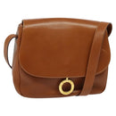 CELINE Shoulder Bag Leather Brown Gold Auth ep10441-1