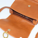 CELINE Shoulder Bag Leather Brown Gold Auth ep10441-18