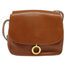 CELINE Shoulder Bag Leather Brown Gold Auth ep10441-13