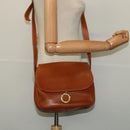 CELINE Shoulder Bag Leather Brown Gold Auth ep10441-21