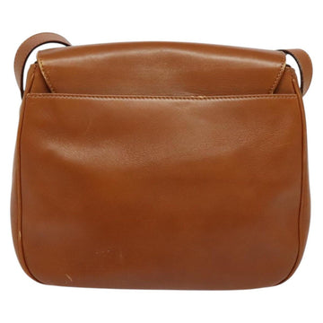 CELINE Shoulder Bag Leather Brown Gold Auth ep10441 - 0