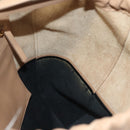 CELINE Hand Bag Leather Beige Gold Auth ep10443-19