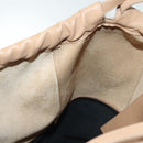 CELINE Hand Bag Leather Beige Gold Auth ep10443-20