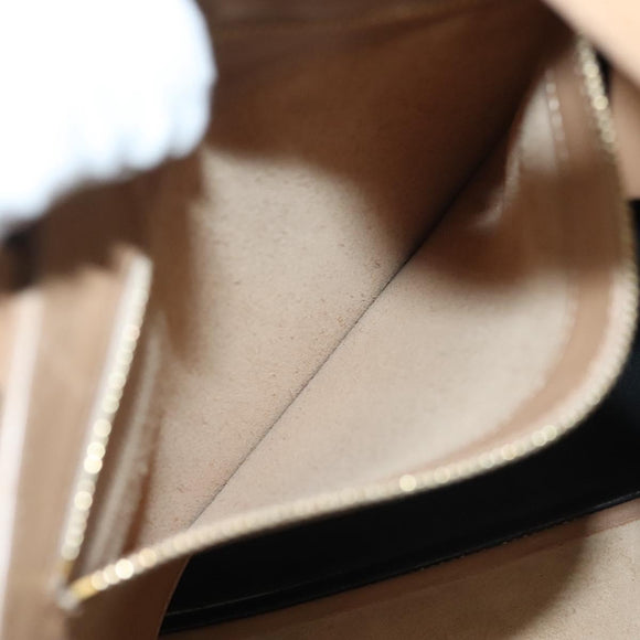 CELINE Hand Bag Leather Beige Gold Auth ep10443