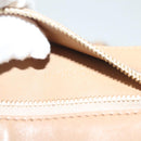 CELINE Hand Bag Leather Beige Gold Auth ep10443-12