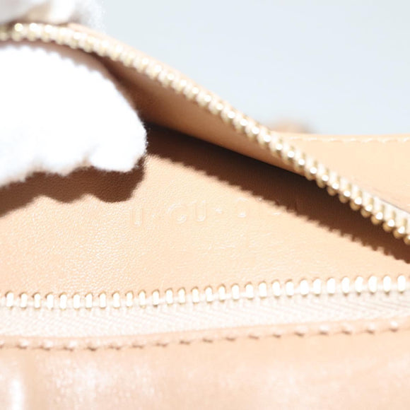 CELINE Hand Bag Leather Beige Gold Auth ep10443