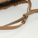 CELINE Hand Bag Leather Beige Gold Auth ep10443-7