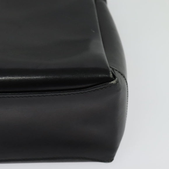 GUCCI Shoulder Bag Leather Black Gold Auth ep10445