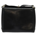 GUCCI Shoulder Bag Leather Black Gold Auth ep10445-2