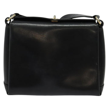GUCCI Shoulder Bag Leather Black Gold Auth ep10445 - 0