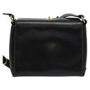 GUCCI Shoulder Bag Leather Black Gold Auth ep10445-3