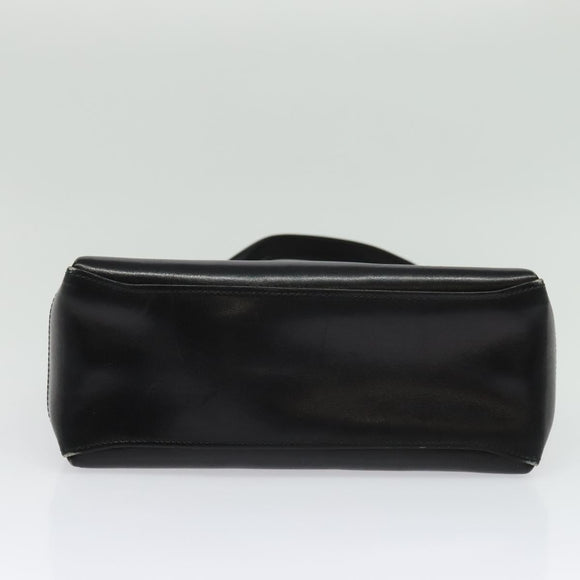 GUCCI Shoulder Bag Leather Black Gold Auth ep10445