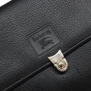 Burberrys Hand Bag Leather Black Gold Auth ep10446-17