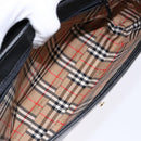 Burberrys Hand Bag Leather Black Gold Auth ep10446-11